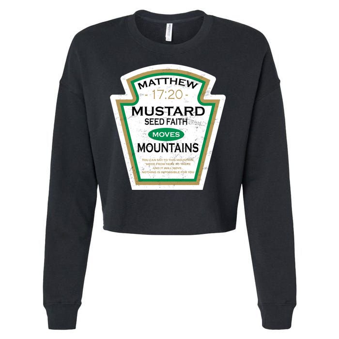 Matthew 17:20 Mustard Label Cropped Pullover Crew