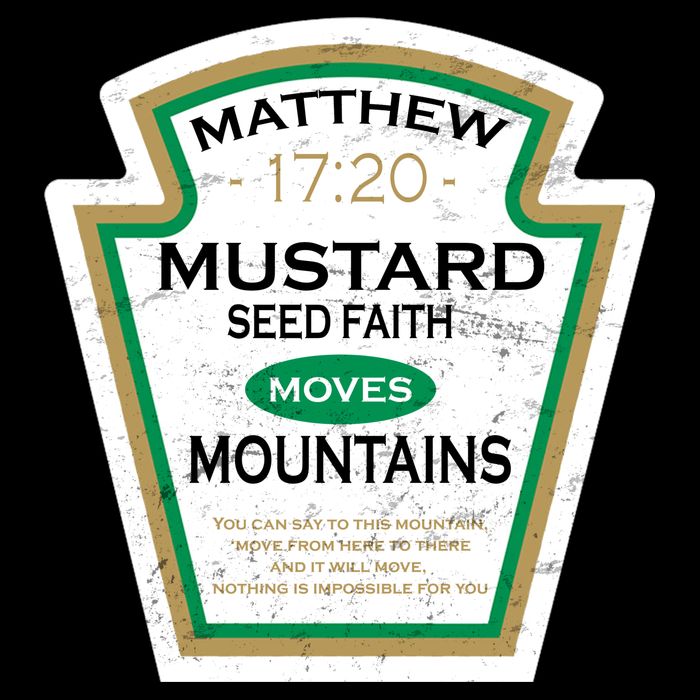 Matthew 17:20 Mustard Label Cropped Pullover Crew