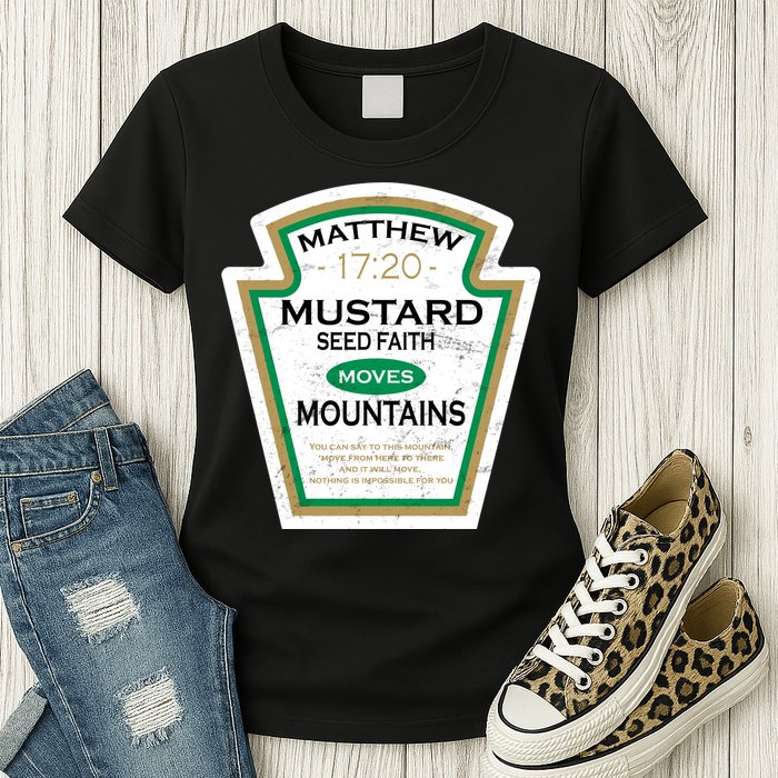 Matthew 17:20 Mustard Label Womens T-Shirt