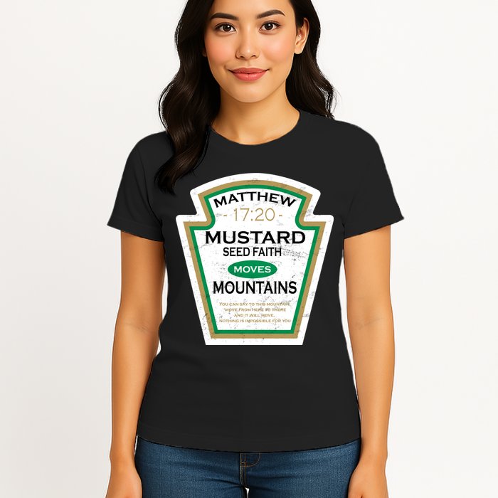 Matthew 17:20 Mustard Label Womens T-Shirt