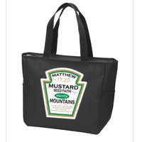 Matthew 17:20 Mustard Label Zip Tote Bag