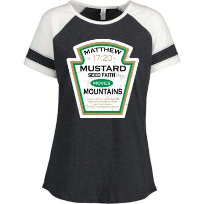 Matthew 17:20 Mustard Label Enza Ladies Jersey Colorblock Tee