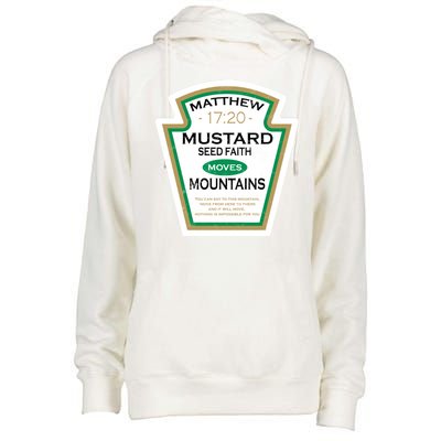 Matthew 17:20 Mustard Label Womens Funnel Neck Pullover Hood