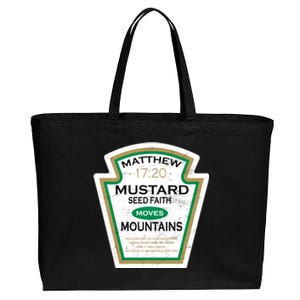 Matthew 17:20 Mustard Label Cotton Canvas Jumbo Tote