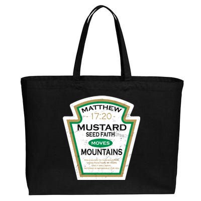 Matthew 17:20 Mustard Label Cotton Canvas Jumbo Tote