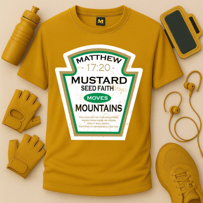 Matthew 17:20 Mustard Label Performance Shirt
