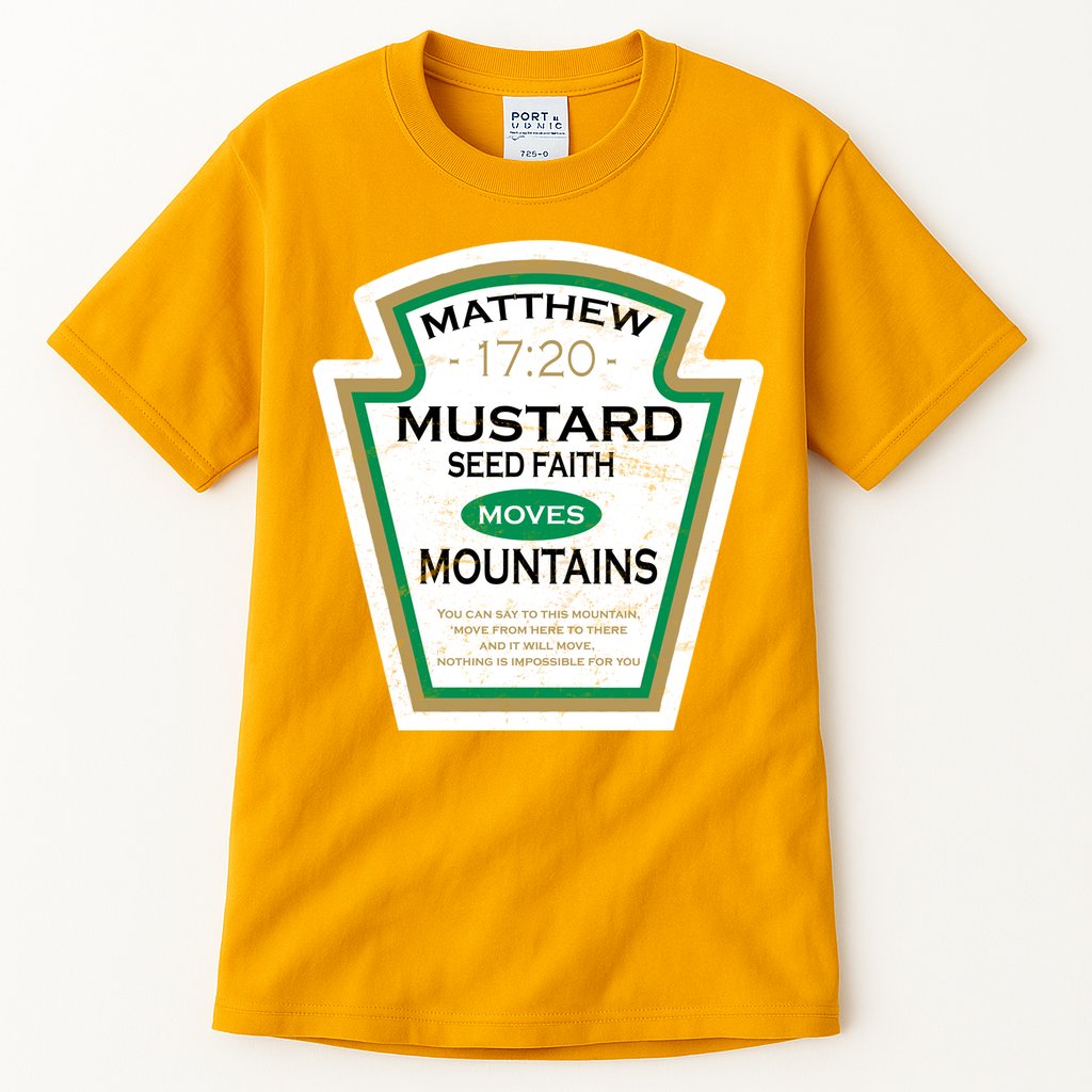 Matthew 17:20 Mustard Label Tall T-Shirt