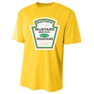 Matthew 17:20 Mustard Label Performance Sprint T-Shirt