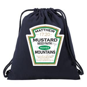 Matthew 17:20 Mustard Label Drawstring Bag