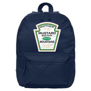 Matthew 17:20 Mustard Label 16 in Basic Backpack