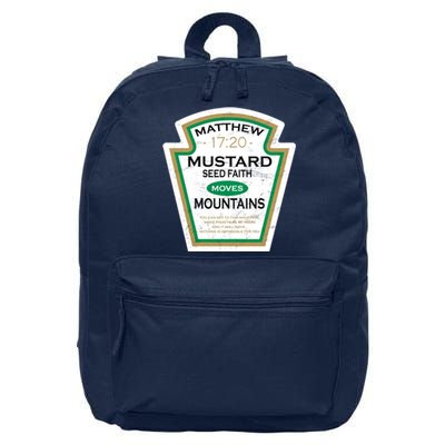 Matthew 17:20 Mustard Label 16 in Basic Backpack