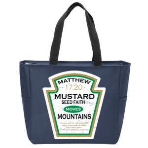 Matthew 17:20 Mustard Label Zip Tote Bag