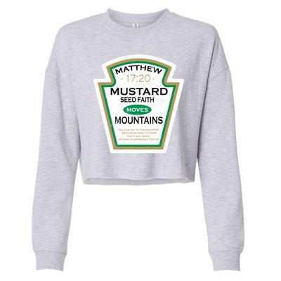 Matthew 17:20 Mustard Label Cropped Pullover Crew