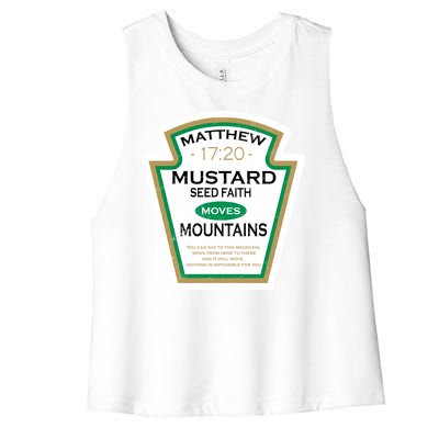 Matthew 17:20 Mustard Label Women's Racerback Cropped Tank