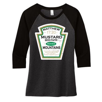 Matthew 17:20 Mustard Label Women's Tri-Blend 3/4-Sleeve Raglan Shirt