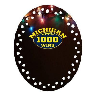 Michigan 1000 One Thousand Wins Ceramic Oval Ornament