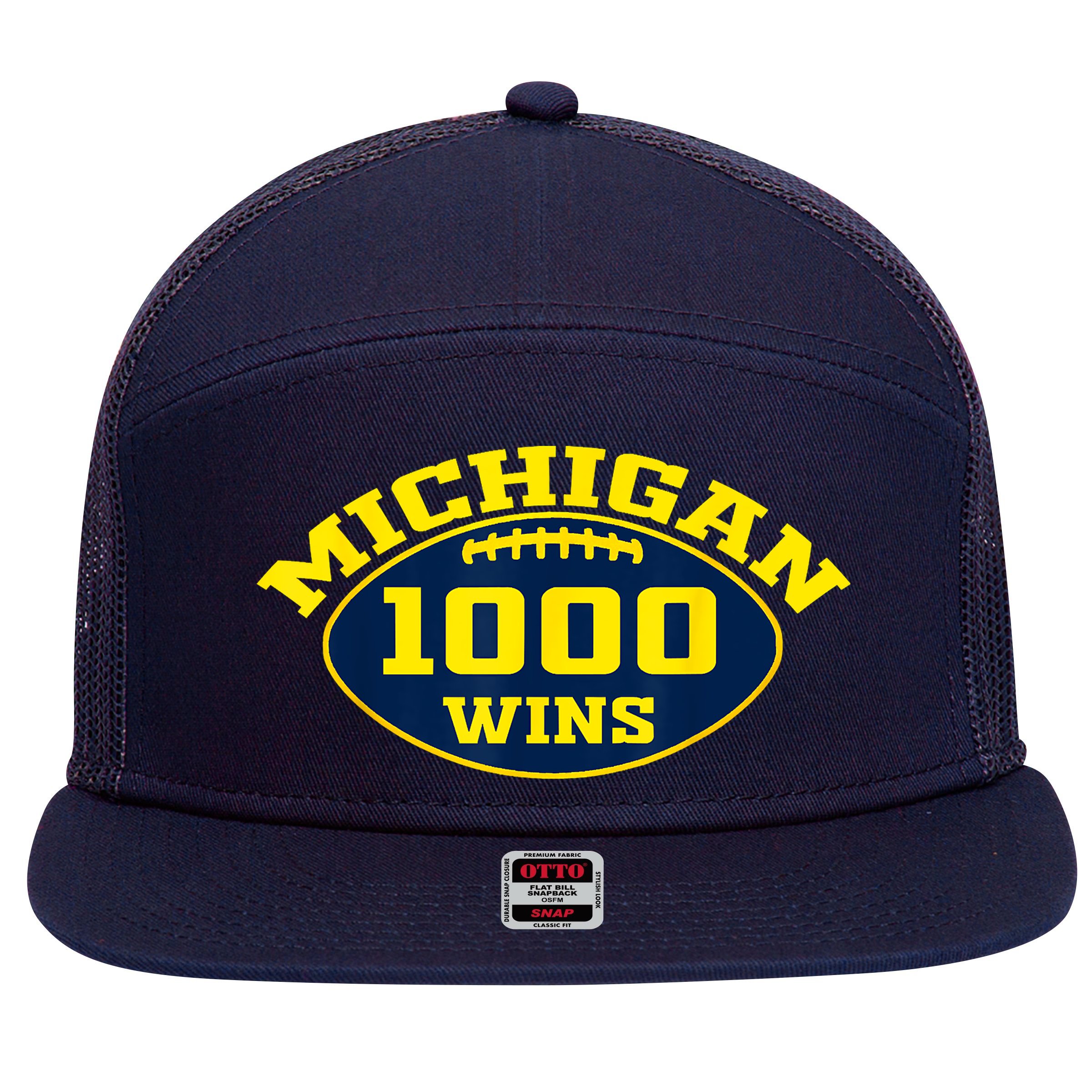 Michigan 1000 One Thousand Wins 7 Panel Mesh Trucker Snapback Hat