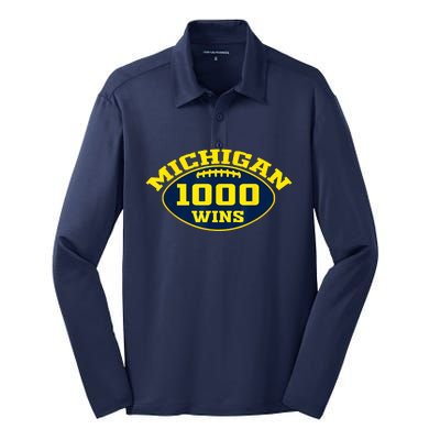 Michigan 1000 One Thousand Wins Silk Touch Performance Long Sleeve Polo