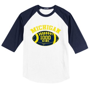 Michigan 1000 One Thousand Wins  Baseball Sleeve Shirt