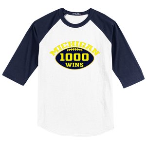 michigan 1000 one thousand wins  Baseball Sleeve Shirt