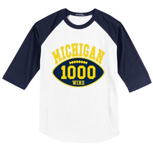 Michigan 1000 One Thousand Wins Baseball Sleeve Shirt