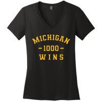 Michigan 1000 One Thousand Wins Women's V-Neck T-Shirt