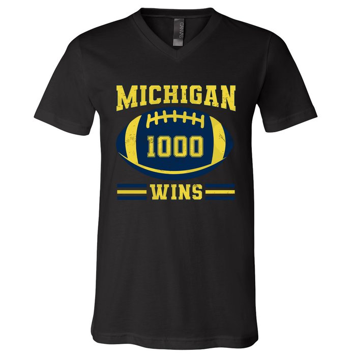 Michigan 1000 One Thousand Wins V-Neck T-Shirt