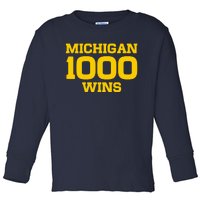 Michigan 1000 One Thousand Wins Toddler Long Sleeve Shirt