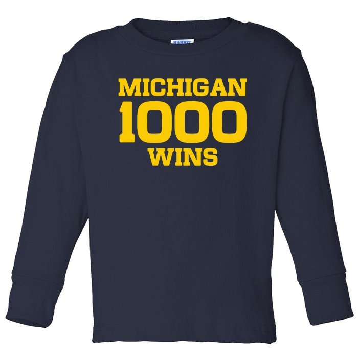 Michigan 1000 One Thousand Wins Toddler Long Sleeve Shirt