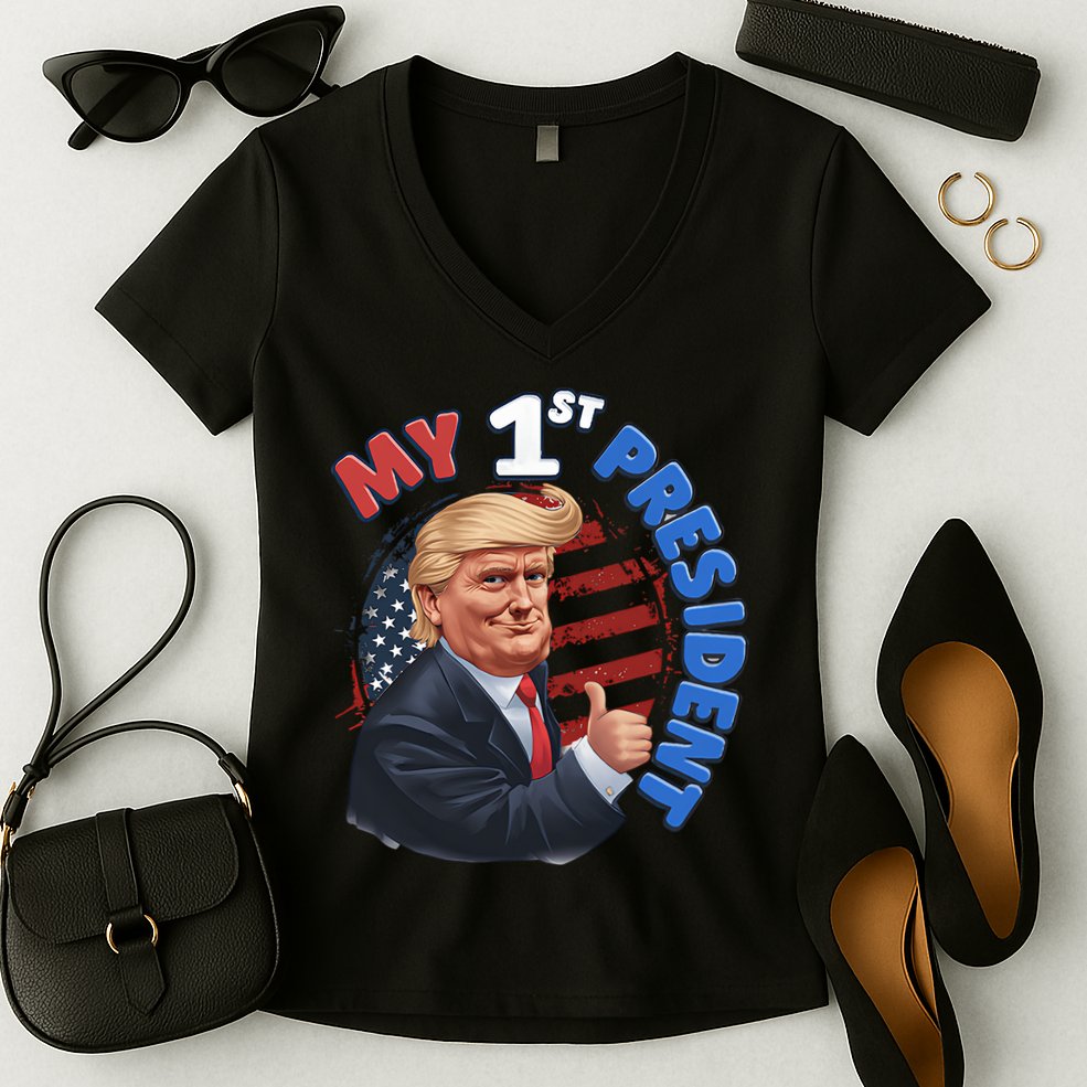My 1st President Women's V-Neck T-Shirt