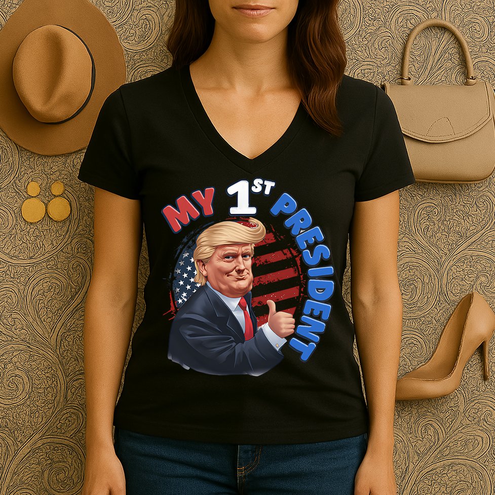 My 1st President Women's V-Neck T-Shirt