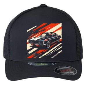 Muscle 1960s Stripepatterned Fastback Flexfit Unipanel Trucker Cap