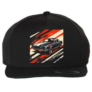 Muscle 1960s Stripepatterned Fastback Wool Snapback Cap