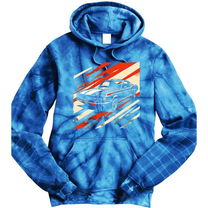 Muscle 1960s Stripepatterned Fastback Tie Dye Hoodie