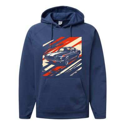 Muscle 1960s Stripepatterned Fastback Performance Fleece Hoodie