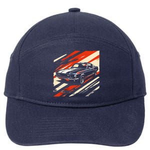 Muscle 1960s Stripepatterned Fastback 7-Panel Snapback Hat