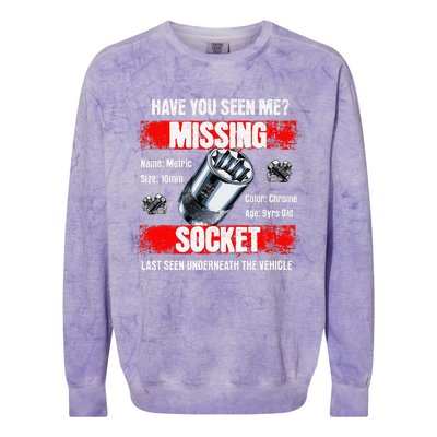 Missing 10mm Socket Funny Mechanics Lifestyle Cartruck Gift Colorblast Crewneck Sweatshirt