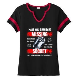 Missing 10mm Socket Funny Mechanics Lifestyle Cartruck Gift Ladies Halftime Notch Neck Tee