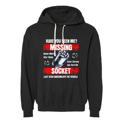 Missing 10mm Socket Funny Mechanics Lifestyle Cartruck Gift Garment-Dyed Fleece Hoodie