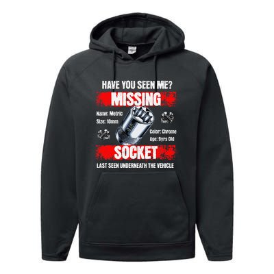 Missing 10mm Socket Funny Mechanics Lifestyle Cartruck Gift Performance Fleece Hoodie