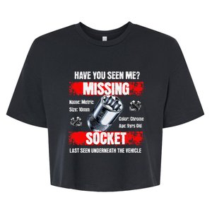 Missing 10mm Socket Funny Mechanics Lifestyle Cartruck Gift Bella+Canvas Jersey Crop Tee