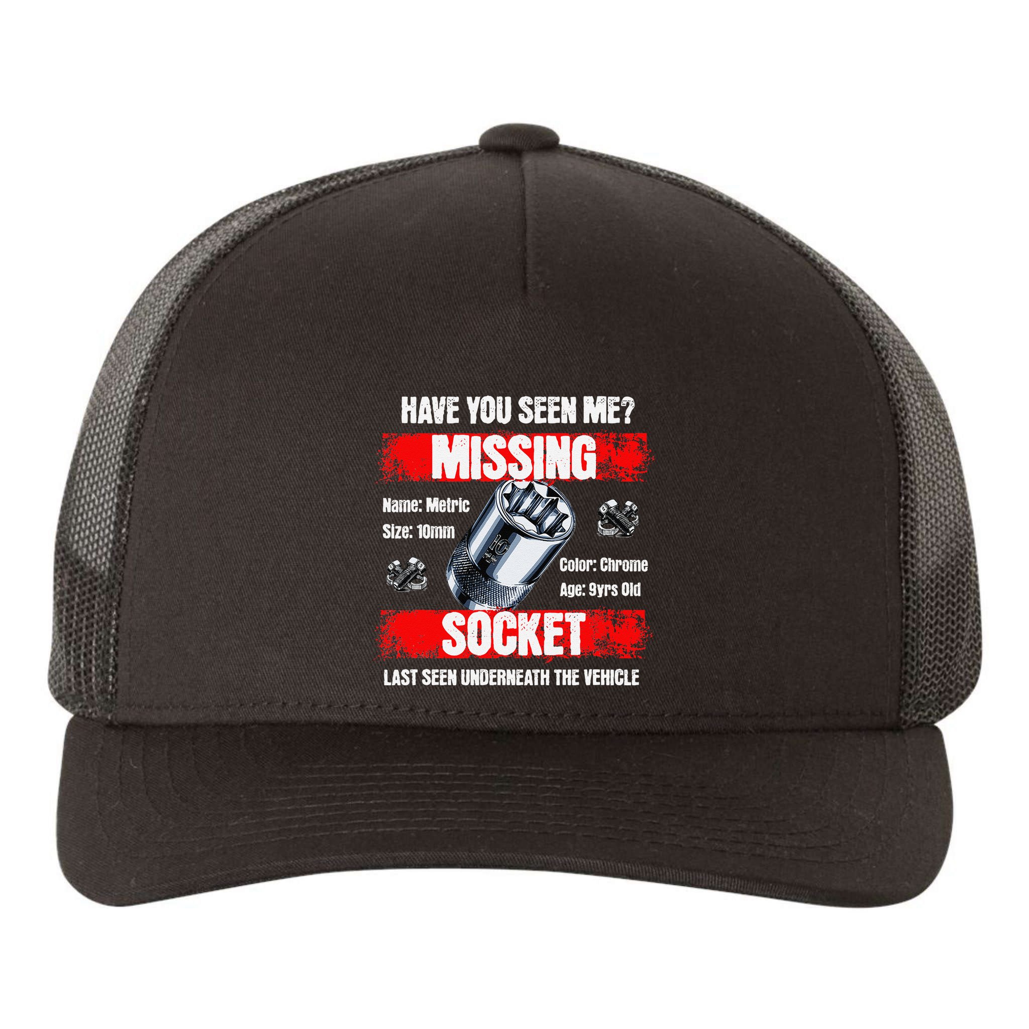 Missing 10mm Socket Funny Mechanics Lifestyle Cartruck Gift Yupoong Adult 5-Panel Trucker Hat