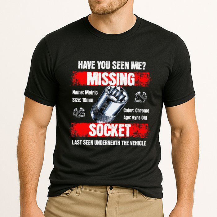 Missing 10mm Socket Funny Mechanics Lifestyle Cartruck Gift Cooling Performance Crew T-Shirt