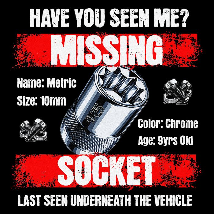Missing 10mm Socket Funny Mechanics Lifestyle Cartruck Gift Cooling Performance Crew T-Shirt