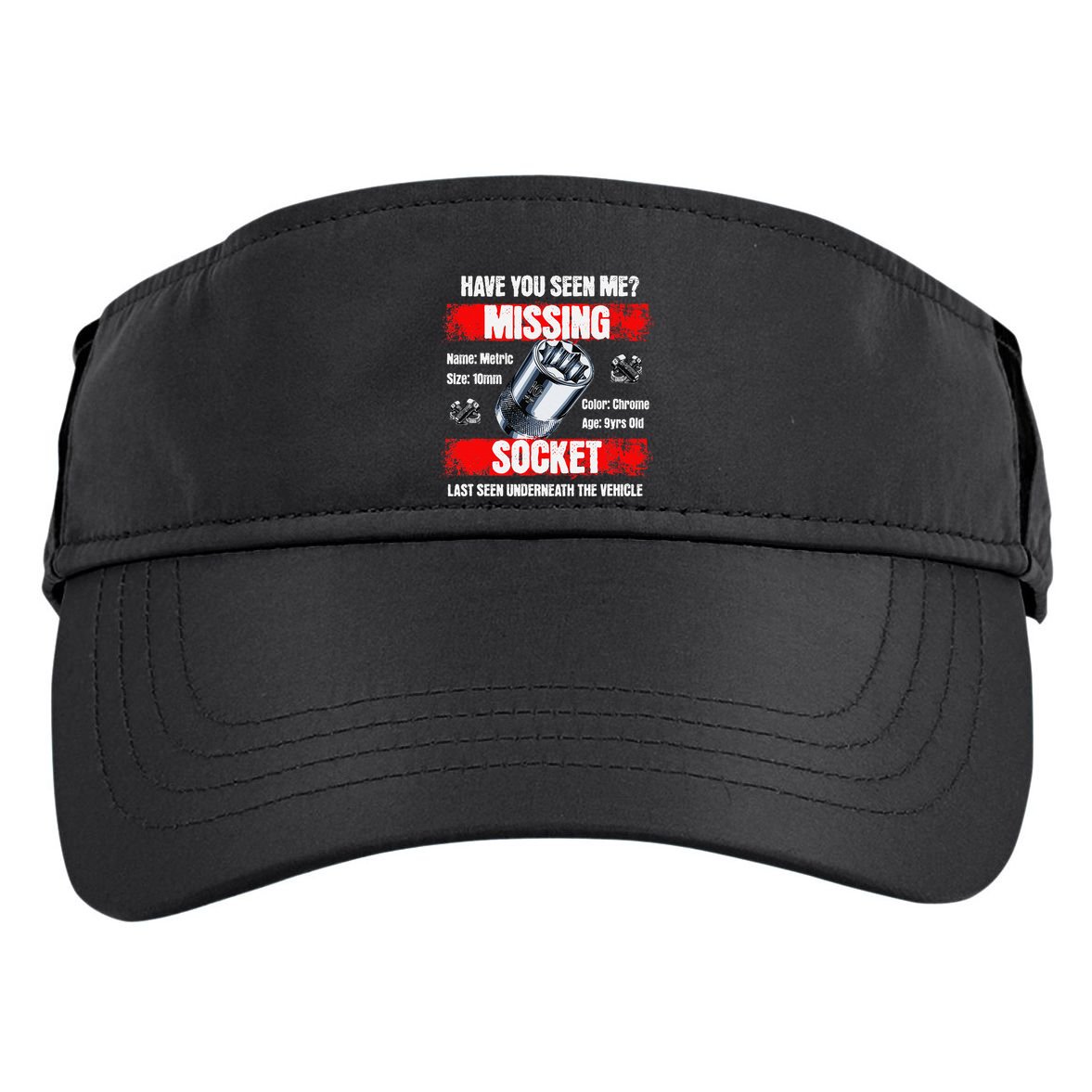 Missing 10mm Socket Funny Mechanics Lifestyle Cartruck Gift Adult Drive Performance Visor