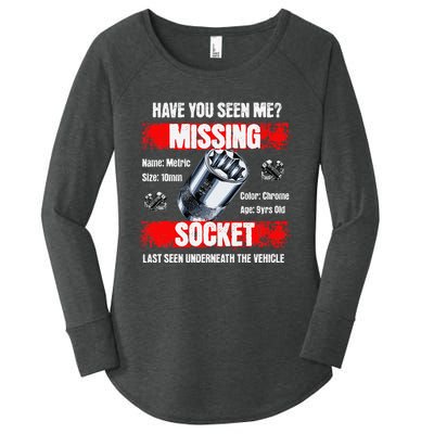 Missing 10mm Socket Funny Mechanics Lifestyle Cartruck Gift Women's Perfect Tri Tunic Long Sleeve Shirt