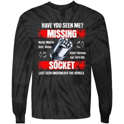 Missing 10mm Socket Funny Mechanics Lifestyle Cartruck Gift Tie-Dye Long Sleeve Shirt