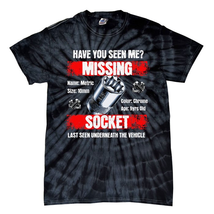 Missing 10mm Socket Funny Mechanics Lifestyle Cartruck Gift Tie-Dye T-Shirt