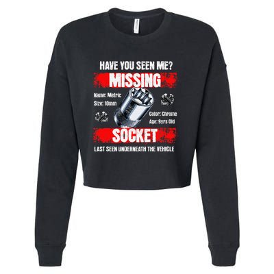 Missing 10mm Socket Funny Mechanics Lifestyle Cartruck Gift Cropped Pullover Crew