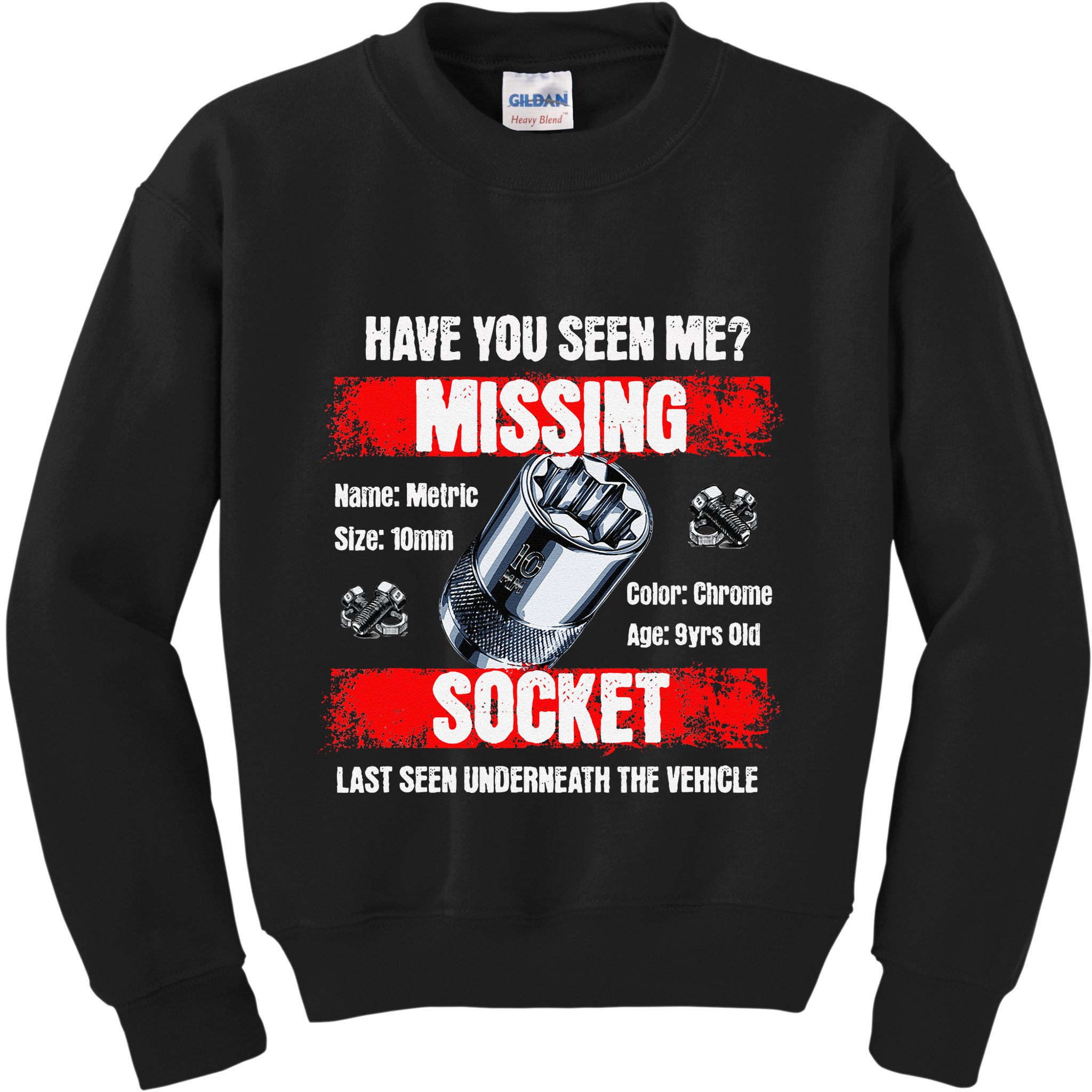 Missing 10mm Socket Funny Mechanics Lifestyle Cartruck Gift Kids Sweatshirt